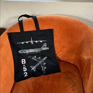 B-52 Airplane Black Tote Bag